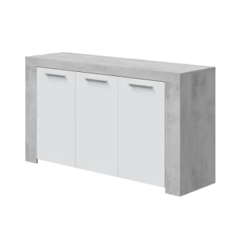 FORES Muebles De Salón^Aparador Ambit Cemento Y Blanco Artik 3 Puertas 144 X 80 X 42 Cm