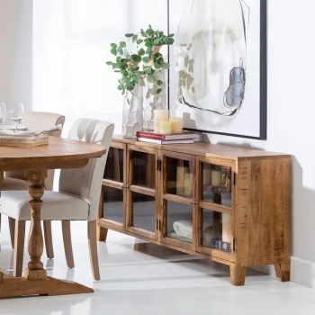 IXIA Muebles De Salón^Aparador Cuatro Puertas Vitrina Madera Mango