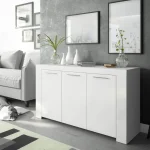 FORES Muebles De Salón^Aparador De 3 Puertas Blanco Artik, Ambit 144 X 80 X 42 Cm