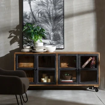 IXIA Muebles De Salón^Aparador Madera Con Ruedas Estilo Industrial