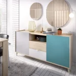 DEKIT Muebles De Salón^Aparador Multicolor Nova 2 Cajones 2 Puertas 155 X 75 X 43 Cm