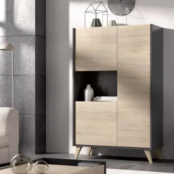 DEKIT Muebles De Salón^Aparador Ness Natural - Grafito
