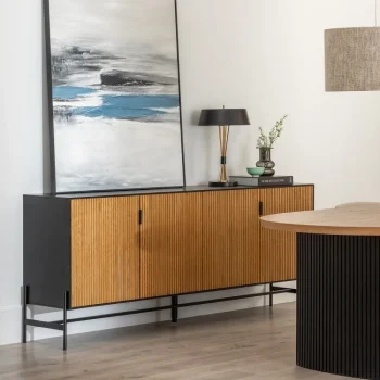 IXIA Muebles De Salón^Aparador Orleans 4 Puertas Negro - Natural 204 X 81,5 X 40 Cm