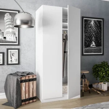 FORES Armarios Blancos^Armario 2 Puertas Blanco Low Cost 81,5 X 180 X 52 Cm