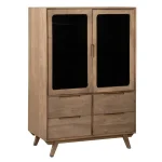 IXIA Armario Salón^Armario Burnie Con Puertas Vitrina Madera De Mango 107 X 142 X 40,5 Cm