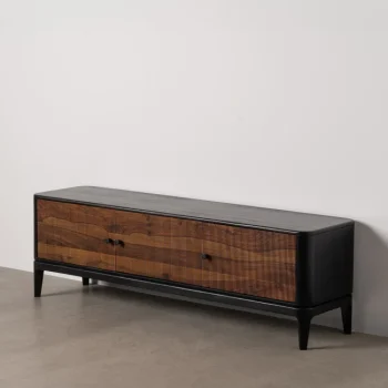 IXIA Armario Salón^Armario Con Estantes En Madera De Mango Arlet 3 Puertas Marrón - Negro 90 X 150 X 40 Cm