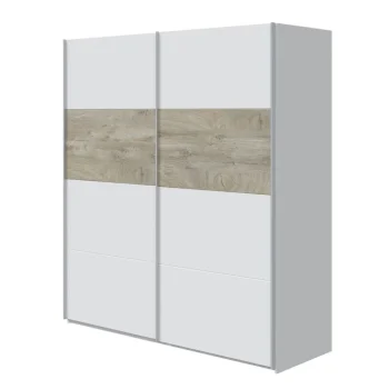 FORES Armarios Blancos|Armarios Puertas Correderas^Armario De Puertas Correderas Oikos ARM182A Blanco Artik - Roble Alaska 180 X 200 X 60 Cm