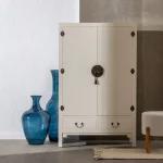 IXIA Armario Salón^Armario De Salón 2 Puertas 2 Cajones Oriente Blanco 100 X 160 X 45 Cm