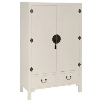 IXIA Armario Salón^Armario De Salón 2 Puertas 2 Cajones Oriente Blanco 100 X 160 X 45 Cm