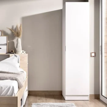 DEKIT Armarios Blancos|Armarios Roperos^Armario Essen 1 Puerta Estrecho Blanco 41 X 52 X 184 Cm