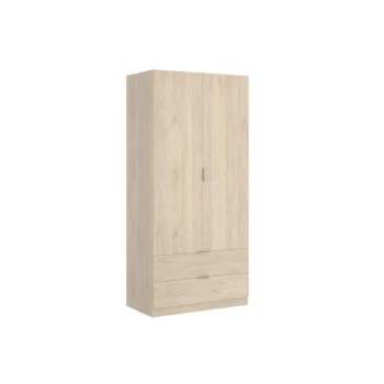 DEKIT Armarios Con Cajones^Armario Essen 2 Puertas 2 Cajones Roble Natural 81 X 184 X 52cm