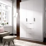 DEKIT Armarios Blancos|Armarios Con Cajones^Armario Essen 3 Puertas Y 3 Cajones Contenedores Blanco 135 X 204 X 52 Cm