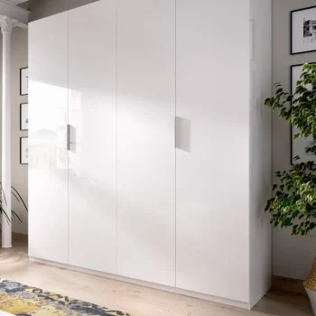 DEKIT Armarios Blancos|Armarios Roperos^Armario Essen 4 Puertas Blanco 180 X 204 X 52 Cm