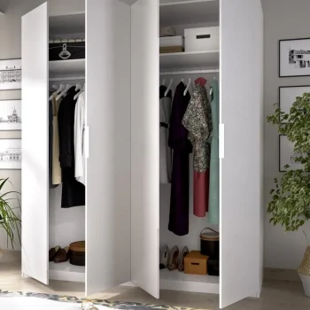 DEKIT Armarios Blancos|Armarios Roperos^Armario Essen 4 Puertas Blanco 180 X 204 X 52 Cm