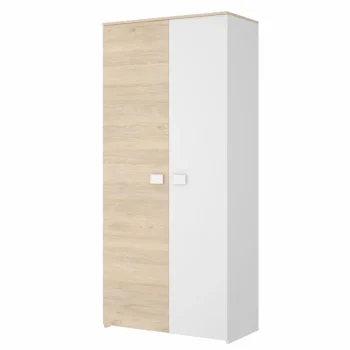 DEKIT Armarios Juveniles^Armario Juvenil De Dos Puertas Dina Blanco - Roble Natural 90 X 205 X 52 Cm