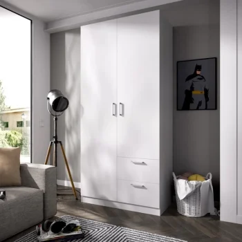 DEKIT Armarios Blancos|Armarios Con Cajones^Armario Maxi 2 Puertas Y 2 Cajones Blanco 100 X 215 X 52 Cm