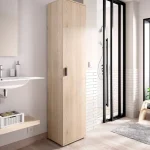 DEKIT Mueble Auxiliar Cocina^Armario Multiusos 1 Puerta Fit Color Natural 39 X 190 X 35 Cm