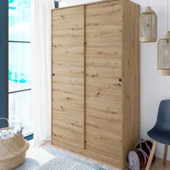 FORES Armarios Puertas Correderas^Armario Organizador De Ropa 120 Cm Roble Nodi TOP020W 120 X 200 X 50 Cm