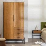 IXIA Armarios Con Cajones|Armario Salón^Armario Orleans 2 Puertas, 3 Cajones Negro - Natural 104 X 203 X 53 Cm