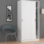 FORES Armarios Blancos|Armarios Puertas Correderas^Armario Pequeño Blanco 2 Puertas Correderas 100 X 200 X 50 Cm