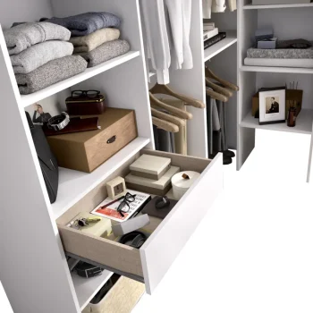 DEKIT Armarios Blancos|Armarios Esquineros^Armario Rincón Adaptable Suit Blanco 198 - 248 X 187 X 80 Cm