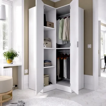 DEKIT Armarios Blancos|Armarios Esquineros^Armario Rincon Blanco Essen  91 X 93 X 184 Cm