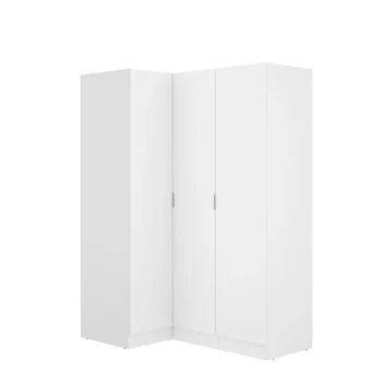 DEKIT Armarios Blancos|Armarios Esquineros^Armario Rincon De 3 Puertas Essen Blanco 133 X 184 X 90,5 Cm