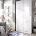 DEKIT Armarios Blancos|Armarios Puertas Correderas^Armario Slide 2 Puertas Correderas Blanco Brillo 100 X  204 X 50 Cm