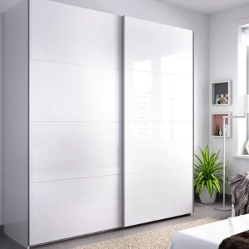 DEKIT Armarios Blancos|Armarios Puertas Correderas^Armario Slide 2 Puertas Correderas Blanco Brillo 180 X 204 X 65 Cm