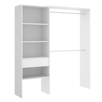 DEKIT Armarios Blancos|Armarios Roperos^Armario Vestidor A Medida Suit Con Cajón Blanco 110 - 160 X 187 X 40 Cm