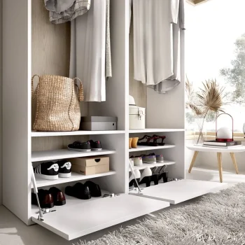 DEKIT Armarios Blancos|Armarios Roperos^Armario Vestidor Doble Suit Con 2 Zapateros Blanco - Roble Natural 120 X 205 X 45 Cm