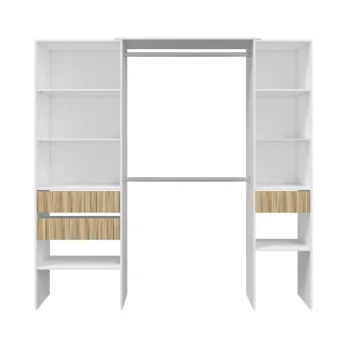 FORES Armarios Blancos^Armario Vestidor Sin Puertas Y 3 Cajones Ethna Blanco Artik - Natur 190 X 187 X 40 Cm