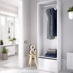 DEKIT Armarios Blancos|Armarios Roperos^Armario Vestidor Suit Con Zapatero Trasera Reversible Blanco - Roble Natural 60 X 205 X 45 Cm