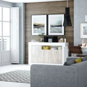 FORES Muebles De Salón^Buffet Aparador Con Molduras Baltik 3 Puertas 144 X 87 X 42 Cm