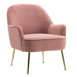 NAKURA Sillones^Butaca Amur Tapizado Rosa Patas Metálicas Negro - Oro 66 X 80 X 66 Cm