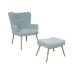 NAKURA Sillones^Butaca Con Reposapies Indo Tapizado Velvet Azul 69 X 89 X 70 Cm