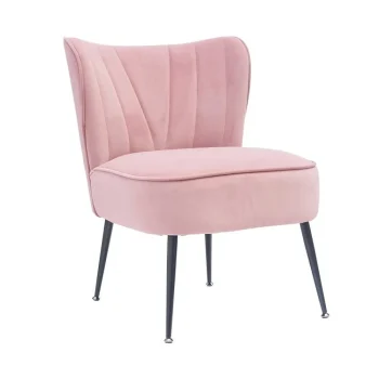 NAKURA Sillones^Butaca Descalzadora Zambia Tapizada En Tela Velvet Naranja - Negro 57 X 72,5 X 58 Cm