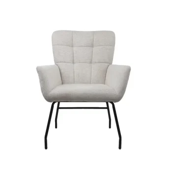 NAKURA Sillones^Butaca Olenka Tapizado Capitoné Water Repellent Beige - Negro 71,5 X 94 X 68 Cm