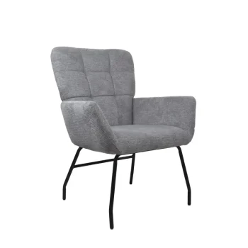 NAKURA Sillones^Butaca Olenka Tapizado Capitoné Water Repellent Gris- Negro 71,5 X 94 X 68 Cm