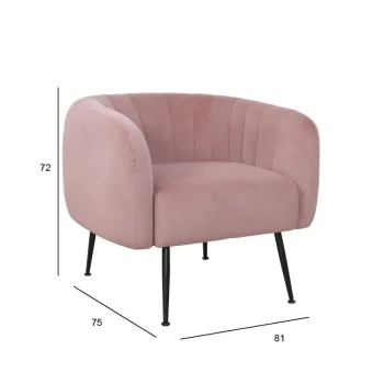 NAKURA Sillones^Butaca Zaragoza Estética Pop Velvet Rosa 81 X 72 X 75 Cm