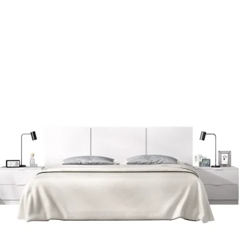 DEKIT Conjuntos Dormitorios Matrimonio Baratos^Cabecero Con Dos Mesitas Havana Blanco 257 X 96 X 35 Cm