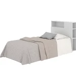 DEKIT Dormitorios Juveniles^Cabecero De Cama Juvenil Ten Con Estante Y Mesita Blanco 97 X 95 X 24 Cm