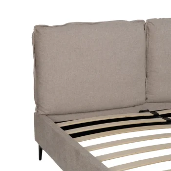 IXIA Camas Baratas^Cama Canapé Con Cabecero Tapizado Beige 163 X 93 X 215 Cm