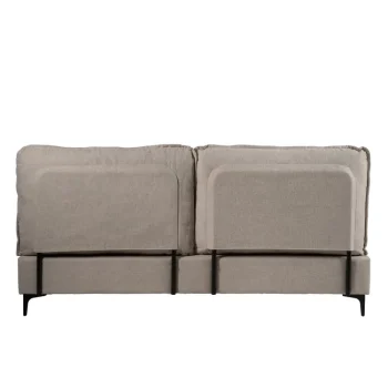 IXIA Camas Baratas^Cama Con Somier De Láminas Y Cabecero Tapizado Beige 192 X 95 X 214 Cm