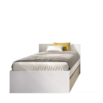 DEKIT Camas Nido Con Cabecero|Camas Nido 90^Cama Nido Doble Con Cabecero Top En Blanco - Roble Natural 96 X 67 X 195 Cm