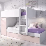 DEKIT Camas Tren^Cama Tren Con 3 Camas Tom Blanco - Rosa 244 X 150 X 112 Cm