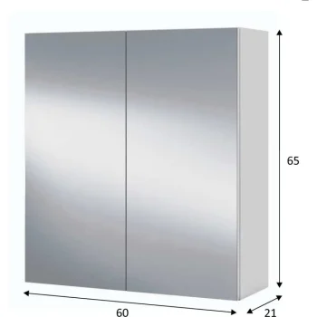 FORES Muebles Auxiliares Para Baño^Camerino Con Espejo Para Baño 2 Puertas 60 X 65 X 21 Cm