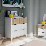 FORES C贸modas^Cómoda 3 Cajones Noite Blanco Artik - Natur 70,5 X 76 X 40 Cm