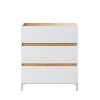 FORES C贸modas^Cómoda 3 Cajones Tempus Blanco Artik - Roble Nodi 79 X 90,5 X 41 Cm