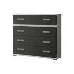 DISTRIGAL C贸modas^Cómoda CARMEN 4 Cajones Blanco Grafito